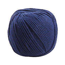 Prussian Blue 3-Ply Macrame Cotton Cord, Twisted Cotton Rope, for Wall Hanging, Plant Hangers, Crafts and Wedding Decorations, Prussian Blue, 3mm, about 160m/roll