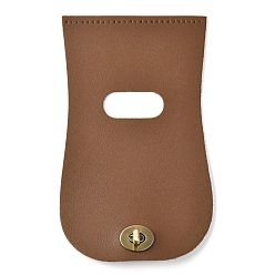 Brun Clair Housse de sac en simili cuir, avec fermoirs en alliage à verrouillage par rotation, accessoires de remplacement de sac, brun clair, 23.1x13.5x0.15~22 cm, Trou: 1mm