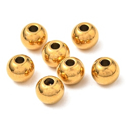 Golden 304 Stainless Steel Smooth Round Spacer Beads, Ion Plating (IP), Golden, 6x4.8mm, Hole: 2mm