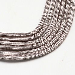 Brun Rosé  7 âmes intérieures cordes en polyester et spandex, couleur unie, pour la fabrication de bracelets en corde, brun rosé, 4~5mm, environ 109.36 yards (100m)/paquet, 420~500g / bundle