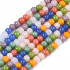 Couleur Mélangete Perles verre opaque brins, rondelle, couleur mixte, 3x2.5mm, Trou: 0.7mm, Environ 137~142 pcs/chapelet, 13.58 pouces~14.17 pouces (34.5cm~36cm)