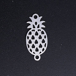 Stainless Steel Color 201 Stainless Steel Links connectors, Pineapple, Stainless Steel Color, 20x9x1mm, Hole: 1.5mm