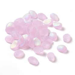 Rose Nacré Perles de verre tchèque givrées transparentes, top foré, pétale, perle rose, 8x6mm