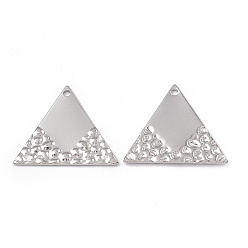 Stainless Steel Color 304 Stainless Steel Pendants, Triangle Charm, Stainless Steel Color, 23x26.5x1mm, Hole: 1.5mm