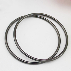 Gunmetal Iron Bag Handles, Ring, Bag Replacement Accessories, Gunmetal, 11x0.45cm, Inner Diameter: 10cm, 2pcs/set