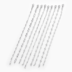Stainless Steel Color 304 Stainless Steel Link Chain Bracelets, with Lobster Claw Clasps, Mixed Shapes, Stainless Steel Color, 7-5/8 inch~8-1/2 inch(19.3~21.5cm)