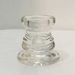 Clear Glass Roman Pillar Candle Holders, for Home Decorations, Clear, 5.5x5.5cm