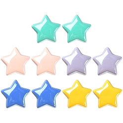 Mixed Color 10Pcs 5 Colors Opaque Acrylic Beads, Pearlized, Star, Mixed Color, 20.5x21x12.5mm, Hole: 3.5mm, 2pcs/color