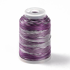 Purple 3-Ply Segment Dyed Nylon Thread Cord, DIY Material for Jewelry Making, Purple, 0.3mm, about 546.81 Yards(500m)/Roll