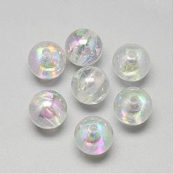 Clair Perles acryliques de gelée d'imitation , nacré, ronde, clair, 12mm, trou: 2 mm, environ 520 pcs / 500 g