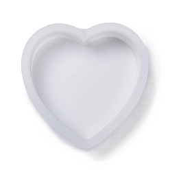 Blanco Corazón bricolaje decoración moldes de silicona, moldes de resina, para resina uv, fabricación de joyas de resina epoxi, blanco, 190x180x44.5 mm
