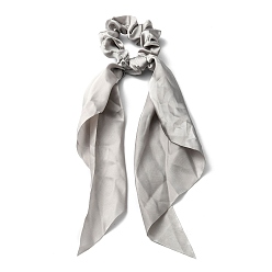 Light Grey Satin Face Cloth Elastic Hair Accessories, for Girls or Women, Scrunchie/Scrunchy Hair Ties, Scrunchie/Scrunchy Hair Ties with Long Tail, Knotted Bow Hair Scarf, Ponytail Holder, Light Grey, 280mm