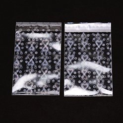Cœur Sacs en plastique laser opp, pochettes de cellophane, pour l'emballage de bijoux, rectangle, motif de coeur, 110x65x0.1mm, 50 pcs /sachet 