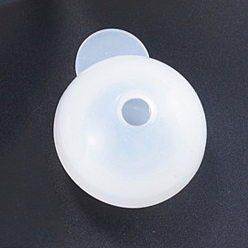 Blanc Moules en silicone, moules de résine, pour la résine UV, fabrication de bijoux en résine époxy, ronde, moule sphère, blanc, 49.5x41mm, diamètre intérieur: 30 mm