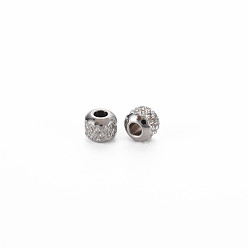 Stainless Steel Color 201 Stainless Steel Beads, Column, Cadmium Free & Nickel Free & Lead Free, Rondelle, Stainless Steel Color, 4x3.5mm, Hole: 1.6mm