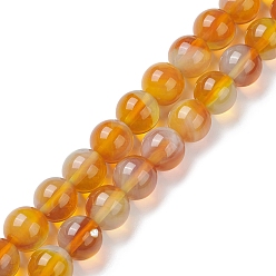 Orange Handmade Lampwork Beads Strands, Round, Orange, 10mm, Hole: 1.2mm, about 38pcs/strand, 14.17''(36cm)