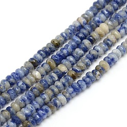 Jaspe Avec Point Bleu Facettes tache bleue naturelle jasper rondelle perles brins, tache bleue jasper, 4x2mm, Trou: 1mm, Environ 185~195 pcs/chapelet, 14.9~15.6 pouce