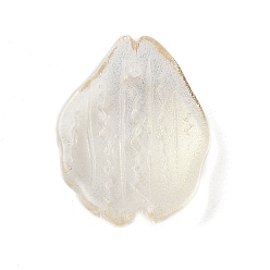 Or Pendentifs en verre, charmes de feuilles d'épiphyllum d'automne, or, 17.5~19x15x4mm, Trou: 1.2mm