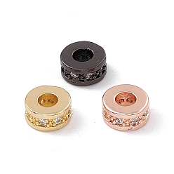 Mixed Color Brass Micro Pave Cubic Zirconia Beads, Column, Lead Free & Cadmium Free, Mixed Color, 7x3.5mm, Hole: 3mm