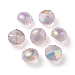 Lavande Placage uv perles acryliques transparentes lumineuses, brillent dans le noir, ronde, lavande, 21x21.5x15mm, Trou: 4mm