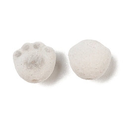 Gris Perlas de resina flocky, impresión de pata de gato, gris, 12x12.5x11 mm, agujero: 1.8 mm
