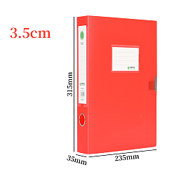 Red PVC A4 Storage Archives Cases, Plastic File Boxes, Rectangle, Red, 315x235x35mm