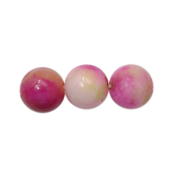 Coloré Chapelets de perles de jade , jade blanc naturel, teint, ronde, colorées, 6mm, Trou: 1mm, Environ 69 pcs/chapelet, 15.7 pouce