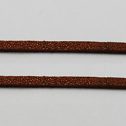 SillínMarrón Cordón del ante de imitación, encaje de imitación de gamuza, con polvo de oro, saddle brown, 3x1 mm, aproximadamente 100 yardas / rollo (300 pies / rollo)