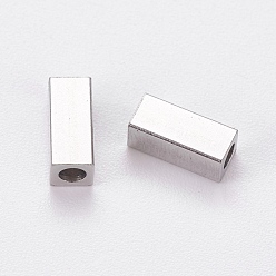 Stainless Steel Color 201 Stainless Steel Beads, Cuboid, Stainless Steel Color, 7x3x3mm, Hole: 1.8mm