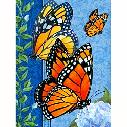 Mariposa Kits de pintura de diamantes con tema de mariposa diy, incluyendo lienzo, diamantes de imitación de resina, bolígrafo adhesivo de diamante, plato de bandeja y arcilla de cola, patrón de mariposa, 400x300 mm