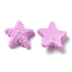 Violet Opaque Resin Cabochons, Star, Violet, 23.5x25x7.5mm