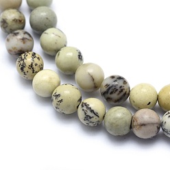 Jaspe Paysage Perles de jaspe dendritiques naturelles, jaspe de chohua, ronde, 8mm, Trou: 1.2mm, Environ 46 pcs/chapelet, 15.15 pouce (38.5 cm)