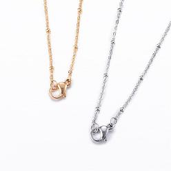 Mixed Color 304 Stainless Steel Cable Chain Necklaces, with Lobster Claw Clasps, Mixed Color, 17.91 inch(45.5cm), 1.5mm