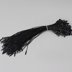 Negro Cadena para etiquetas colgantes con cierre a presión de poliéster, lazos de gancho con cierre de bucle, negro, 20x0.28 cm