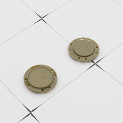 Olive Nylon Magnetic Buttons Snap Magnet Fastener, Flat Round, for Cloth & Purse Makings, Olive, 2.1cm, 2pcs/set