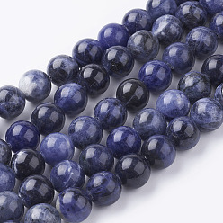 Sodalite Natural Sodalite Beads Strands, Grand A, Round, 10mm, Hole: 1mm