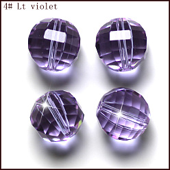 Лиловый Имитация Австрийские кристаллические шарики, класс AAA, граненые, круглые, сирень, 10 мм, отверстие : 0.9~1 мм