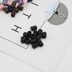 Negro Cordón de ajuste de plástico hebilla, hebillas antideslizantes, ajustador de cuerda, negro, 10x6 mm, agujero: 4.5 mm