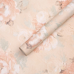 Персиковый Слойка Крафт-бумаги, букет цветов оберточная бумага, свадебное оформление, цветочным узором, розовые, 590x520 мм, 10 простыни / мешок