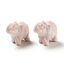 Pink Opal Natural Pink Opal Figurines, Display Decorations, Elephant, 46~47x24~25x37.5mm