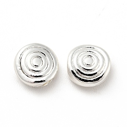 Silver Rack Plating Alloy Beads, Long-Lasting Plated, Cadmium Free & Lead Free, Flat Round, Silver, 6x2.5mm, Hole: 1.6mm