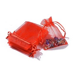 Rouge Sacs organza , sacs de faveur de mariage, jour les sacs de la mère, rouge, environ7 cm de large, 9 cm de long