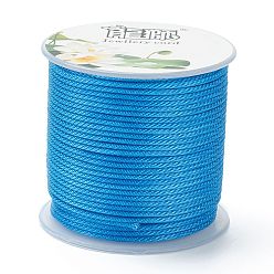 Cornflower Blue Polyester Braided Cords, for Jewelry Making Beading Crafting, Cornflower Blue, 1.5mm, about 21.87 yards(20m)/roll