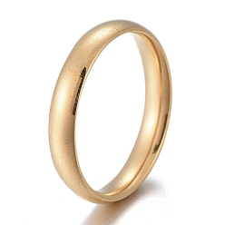 Golden 304 Stainless Steel Flat Plain Band Rings, Golden, Size 9, Inner Diameter: 19mm, 4mm