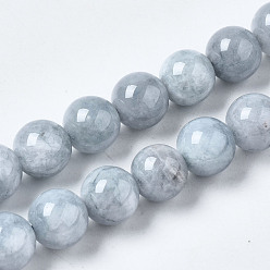 Autres Quartzs Quartz naturel teints rangées de perles rondes, imitation aigue-marine, 10mm, Trou: 1mm, Environ 38 pcs/chapelet, 14.76 pouce (37.5 cm)
