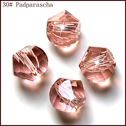 Salmón Claro Imitación perlas de cristal austriaco, aaa grado, facetados, polígono, salmón claro, 10 mm, agujero: 0.9~1 mm