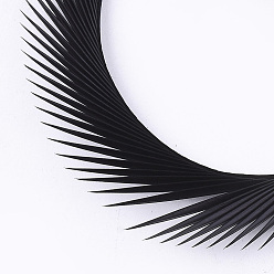 Noir Accessoires de costumes de plumes d'oie, teint, noir, 150~265x3~4 mm, sur 100 pcs / paquet