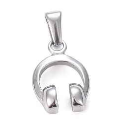 Antique Silver 304 Stainless Steel Pendants, Headset, Antique Silver, 15.5x11.5x4.5mm, Hole: 4.5x2.5mm