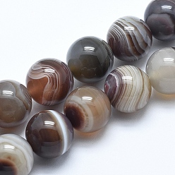 Botswana Agate Natural Botswana Agate Beads Strands, Round, 4~5mm, Hole: 0.5mm, about 95pcs/strand, 15.7 inch(40cm)
