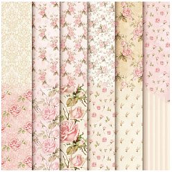 Flower 12 Sheets 12 Styles Scrapbooking Paper Pads, Decorative Craft Paper Pad, None Self-Adhesive, Flower, 153x153x0.1mm, 1 Sheet/style